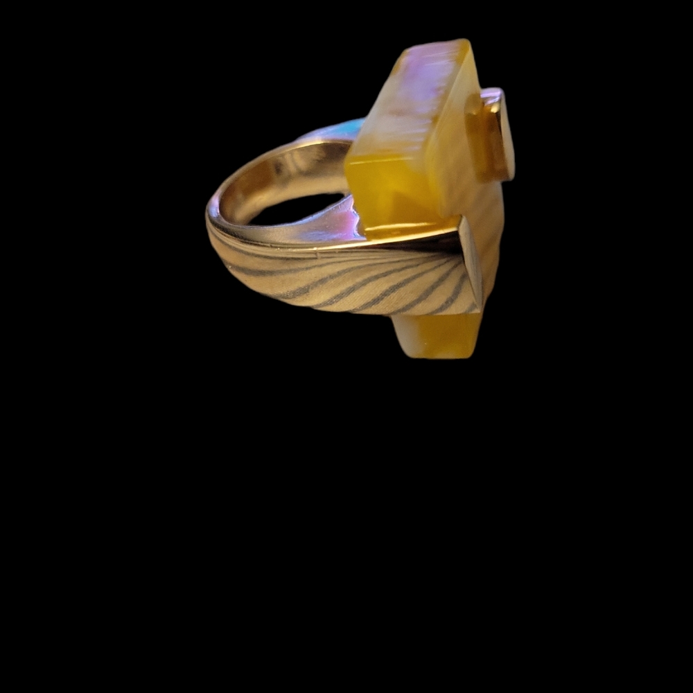 Yellow & Gold plated ring - Picture 3 of 4